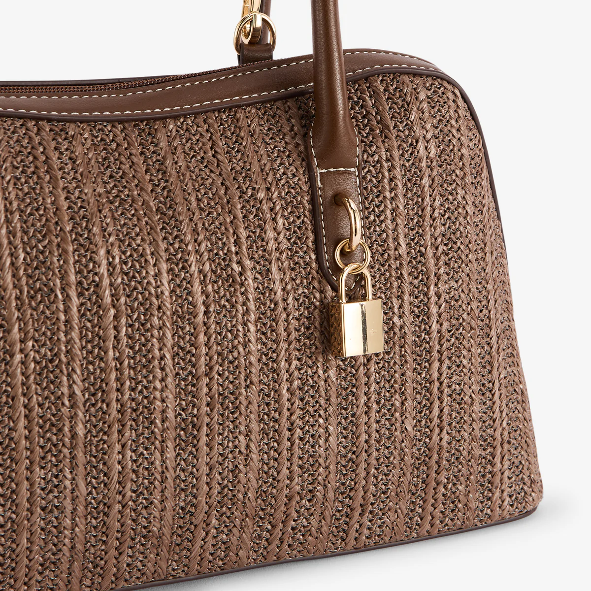 Sac bowling effet paille marron - Image 5