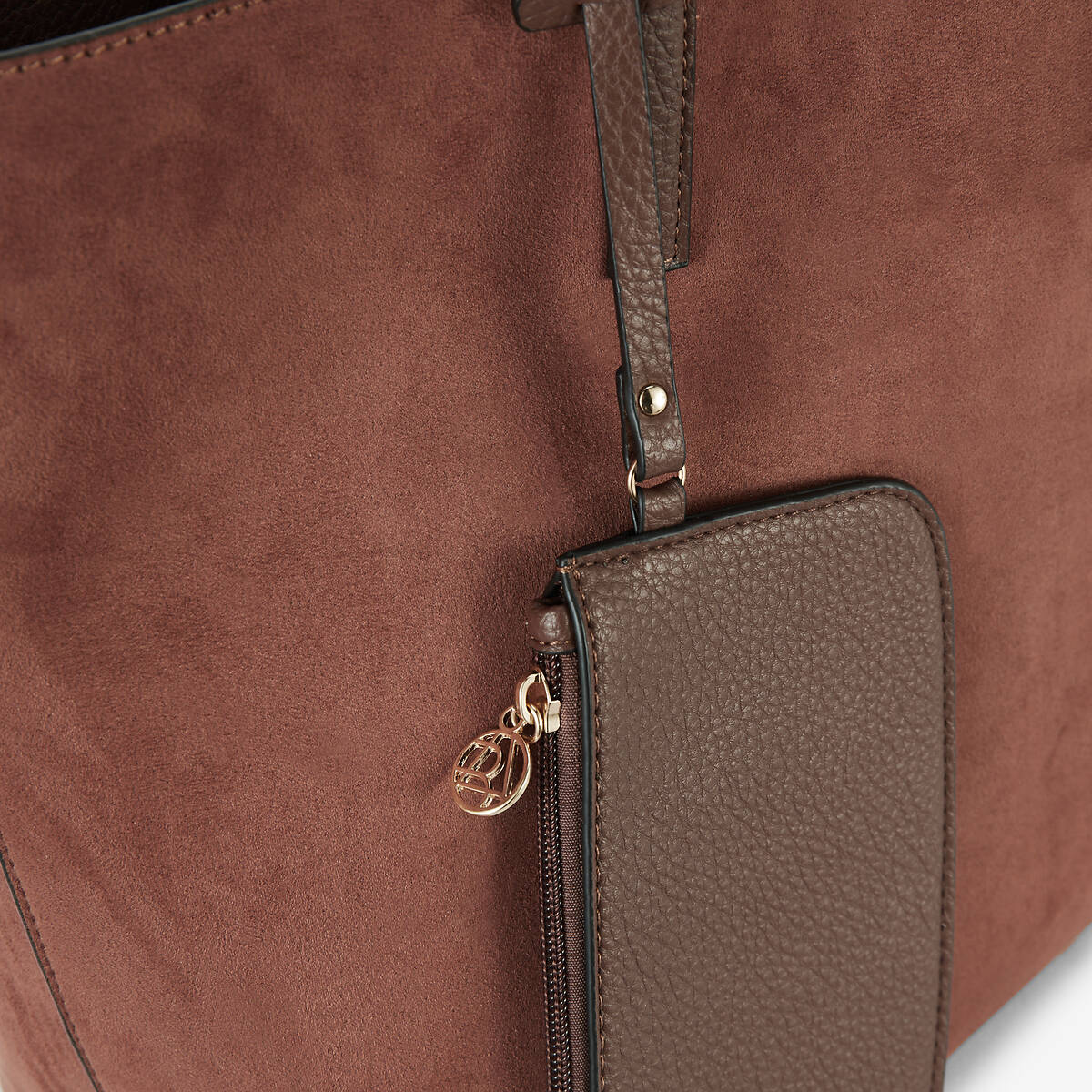 Sac cabas réversible bi-matière marron - Image 5
