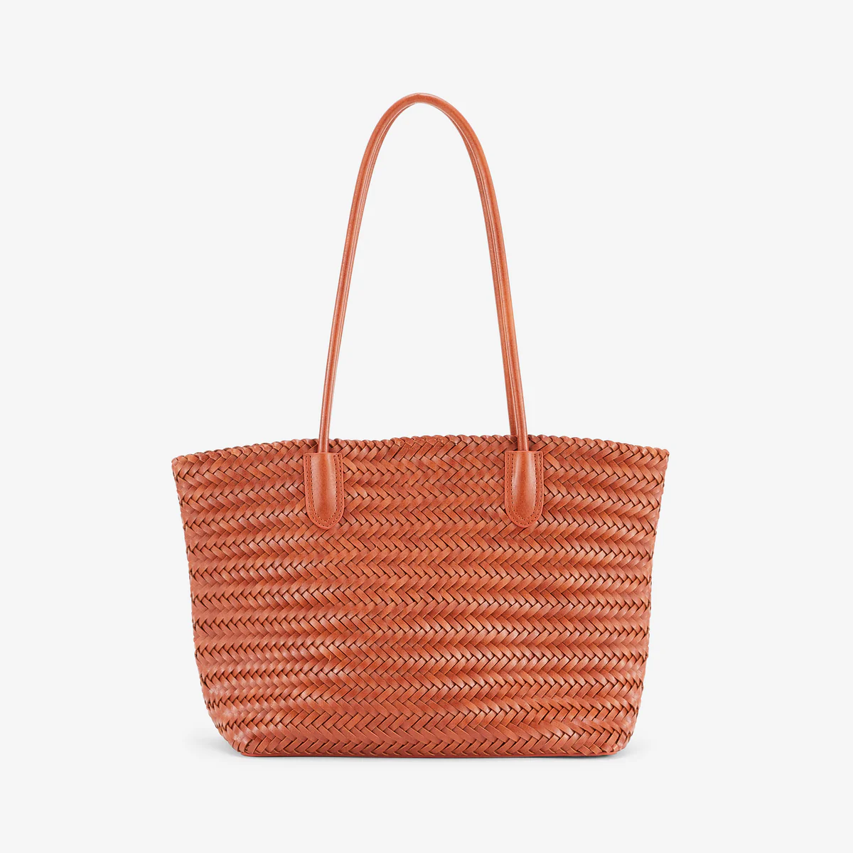 Sac cabas tressé camel - Image 3