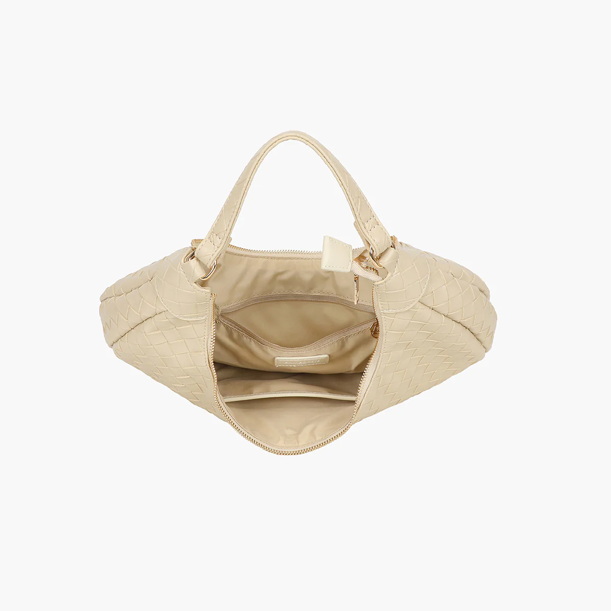 Sac demi-lune tressé écru - Image 5