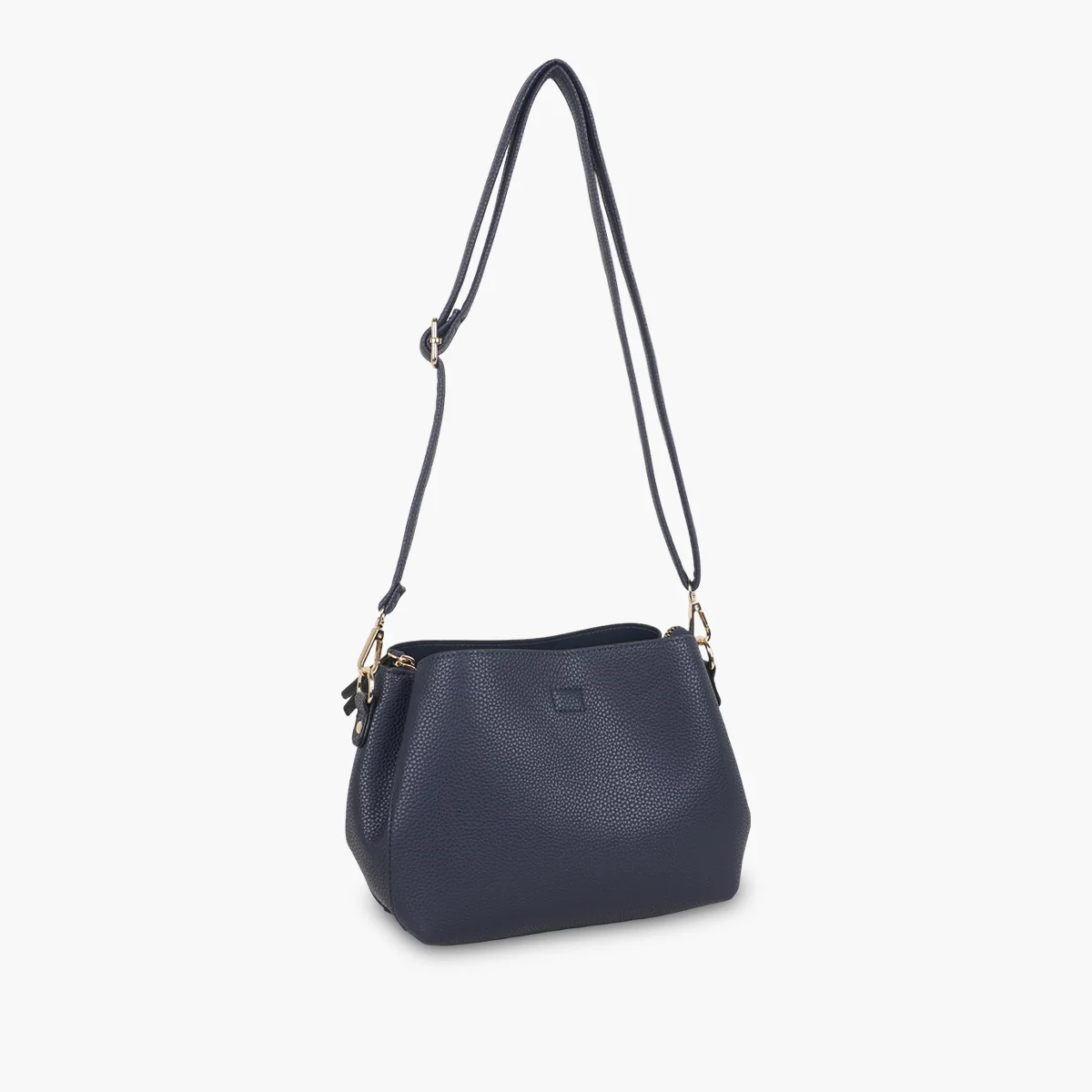 Sac effet grainé bleu marine à bandoulière à motif - Image 3