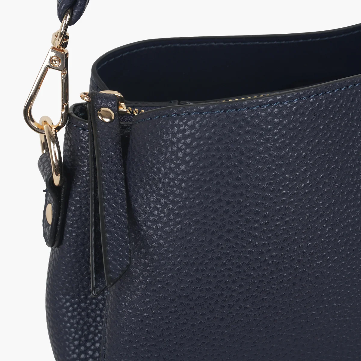 Sac effet grainé bleu marine à bandoulière à motif - Image 5