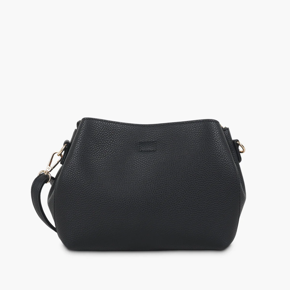 Sac effet grainé noir à bandoulière à motif - Image 2