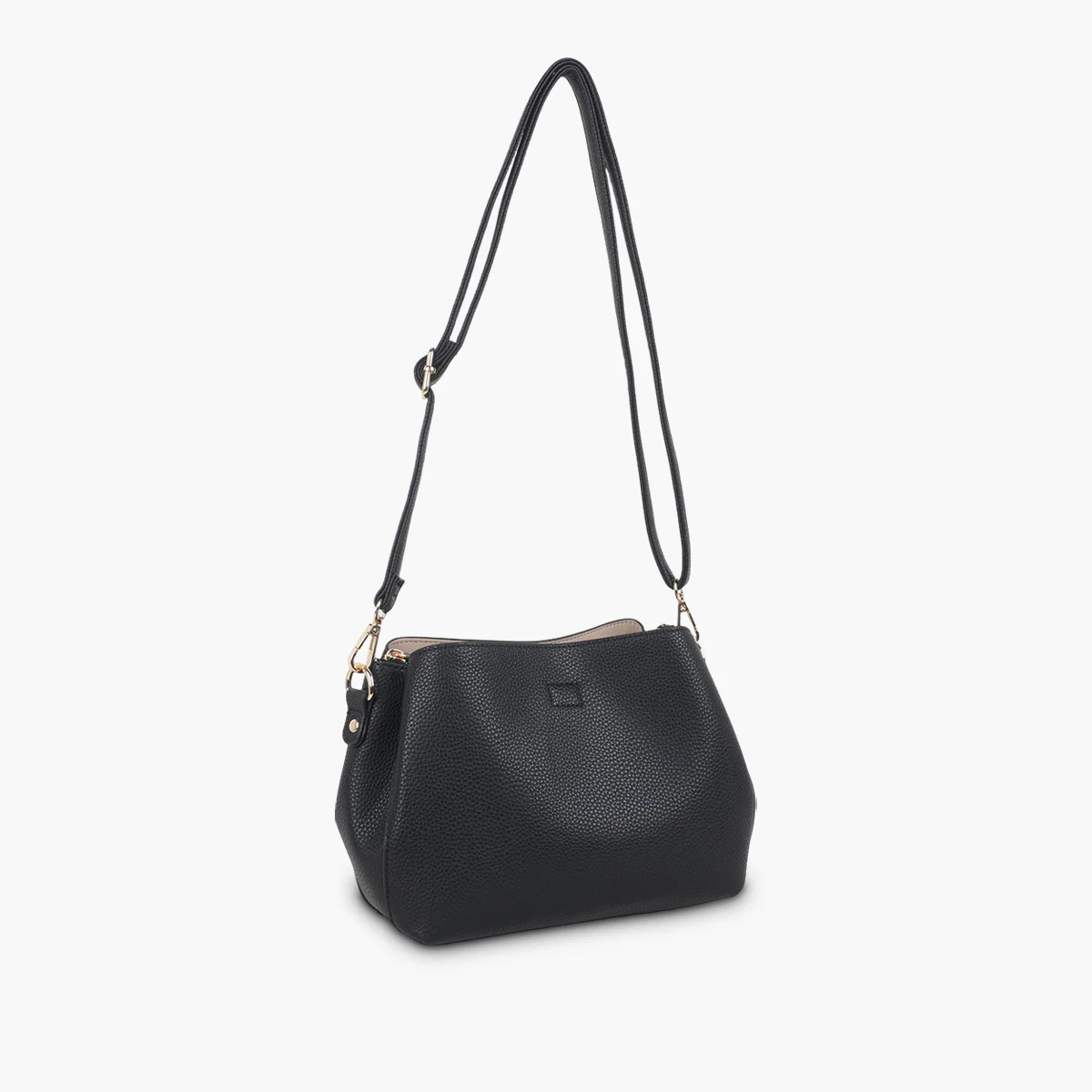 Sac effet grainé noir à bandoulière à motif - Image 3