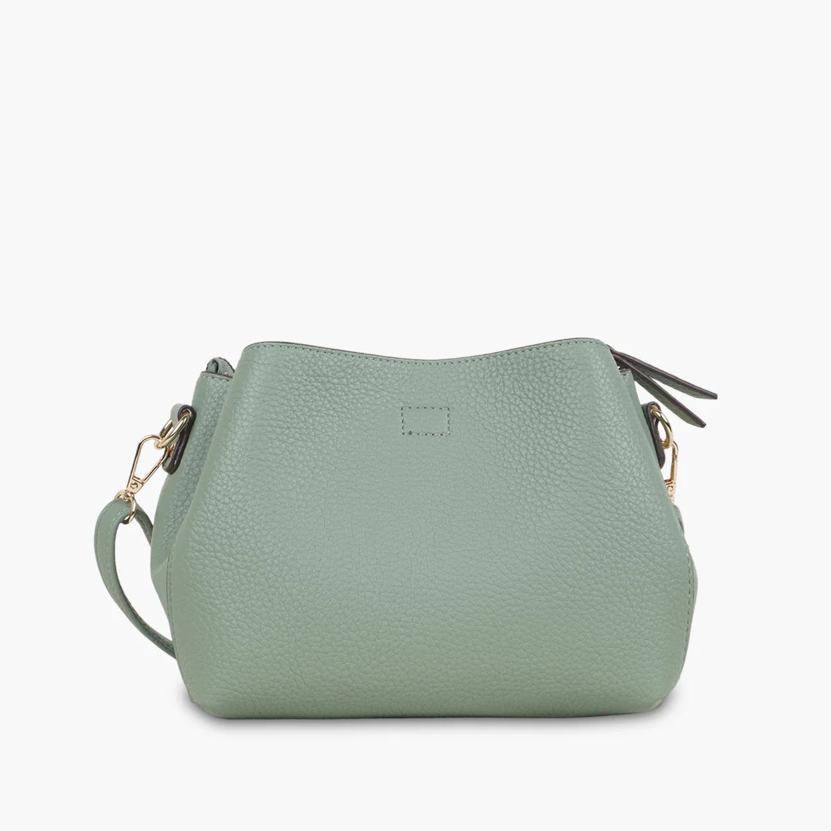 Sac effet grainé vert à bandoulière à motif - Image 3