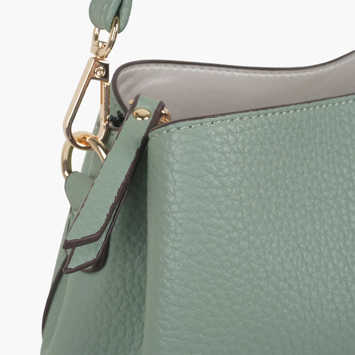 Sac effet grainé vert à bandoulière à motif - Image 6