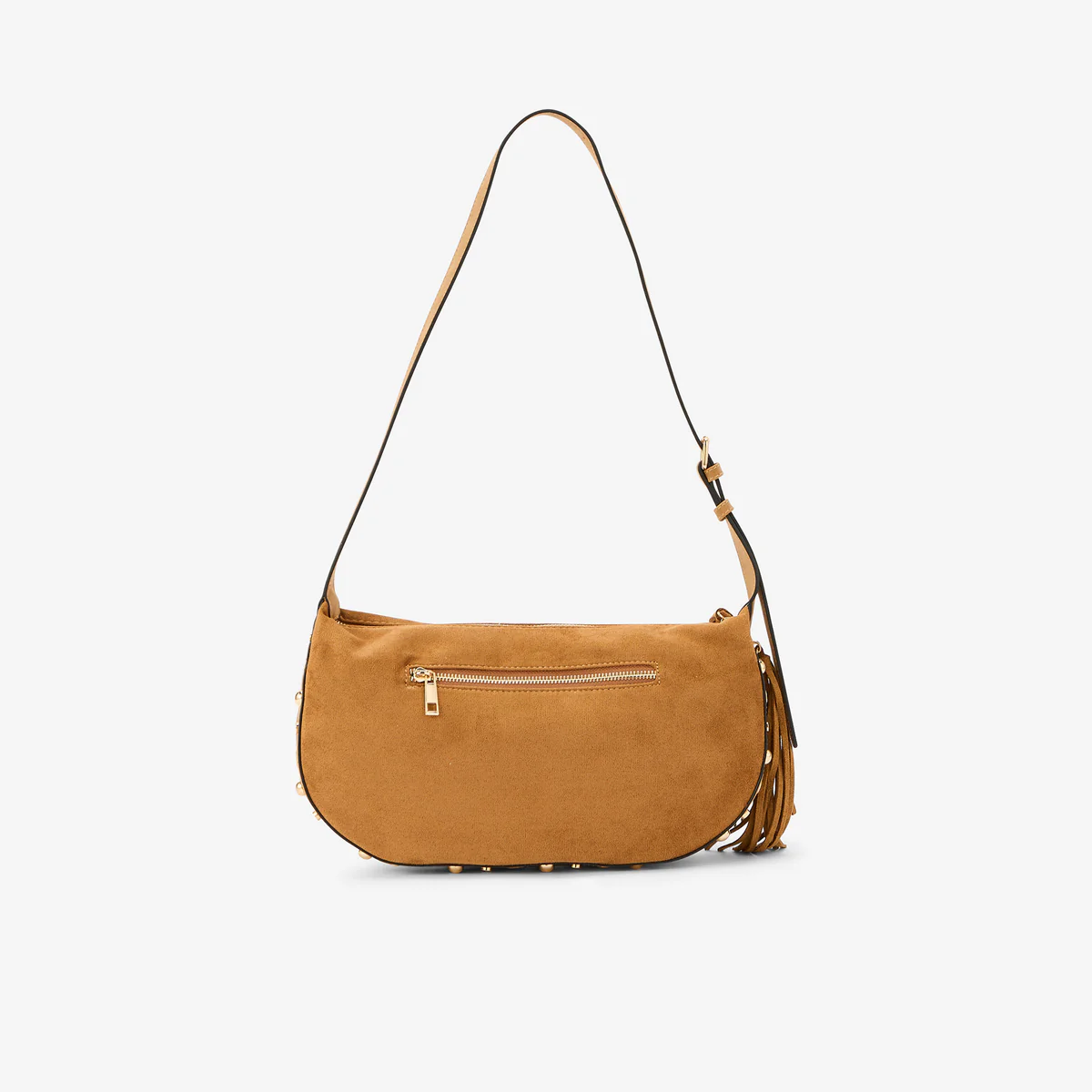 Sac effet suédé camel à franges - Image 2
