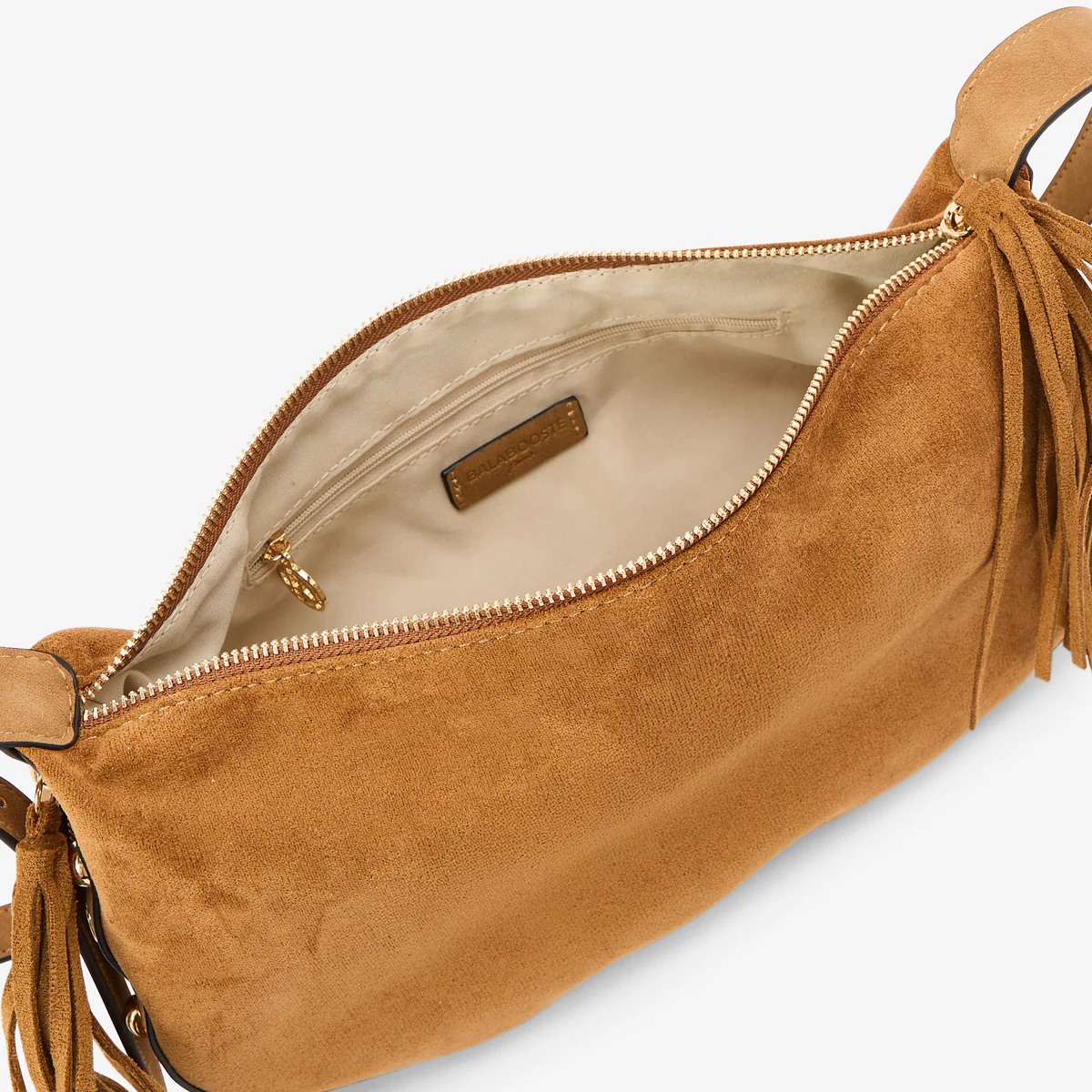 Sac effet suédé camel à franges - Image 4