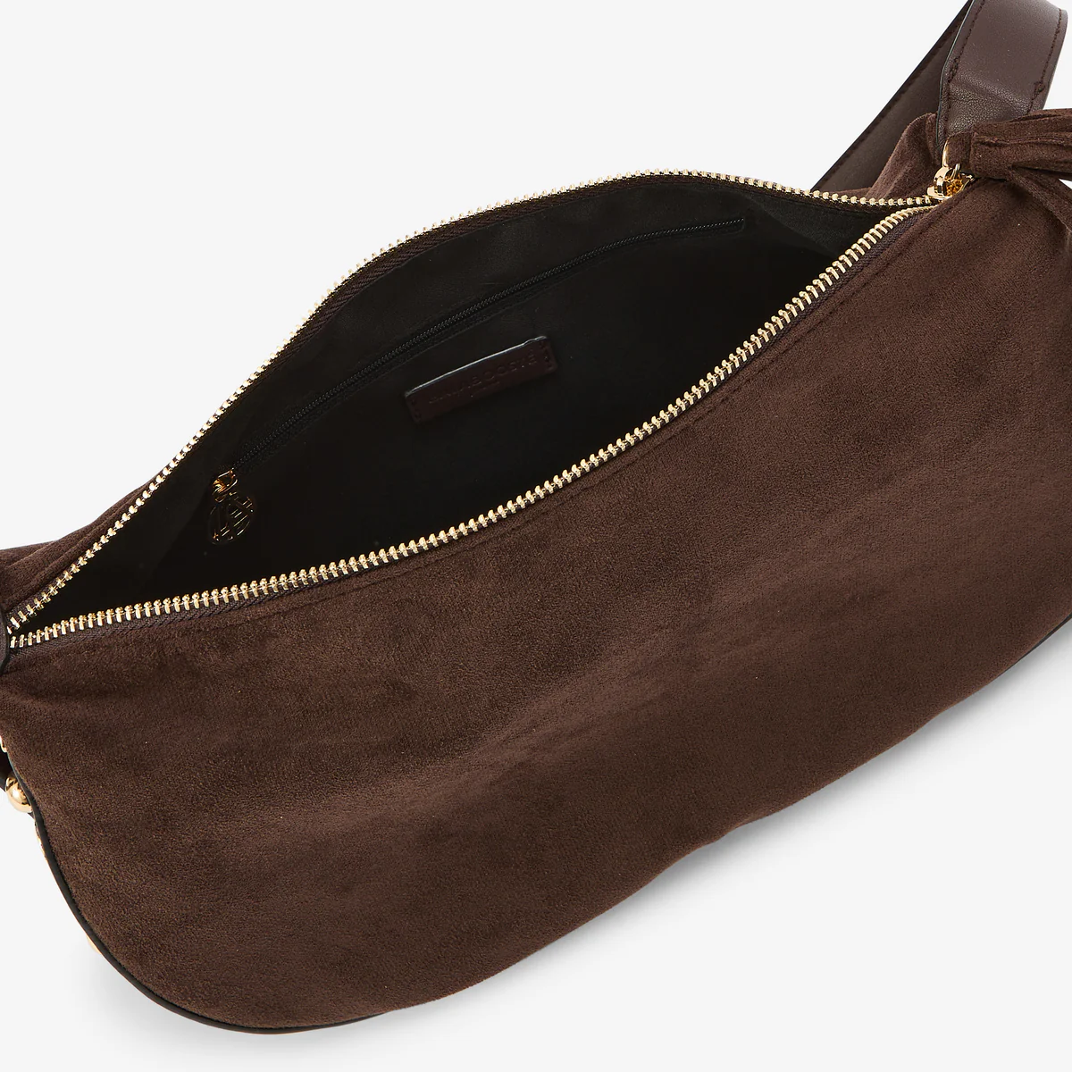 Sac effet suédé marron à franges - Image 4