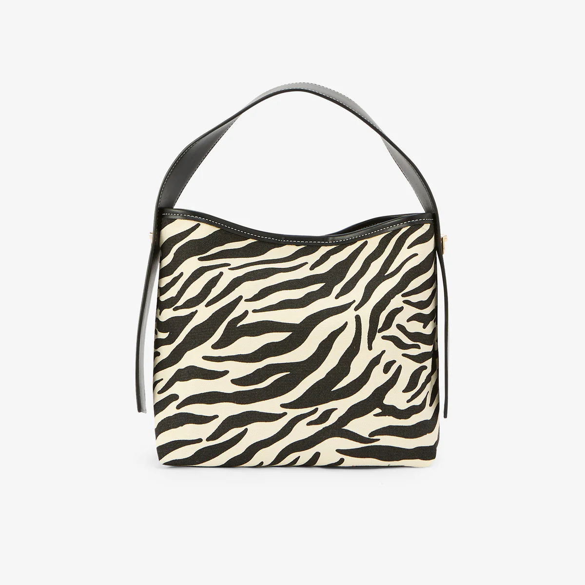 Sac épaule motif zèbre beige et marron - Image 4