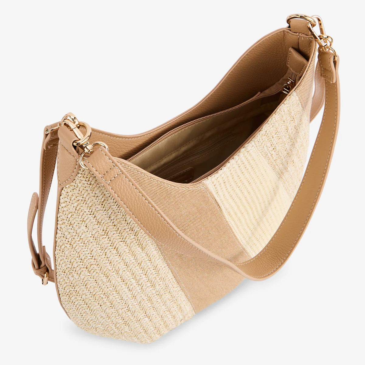 Sac épaule patchwork beige - Image 5