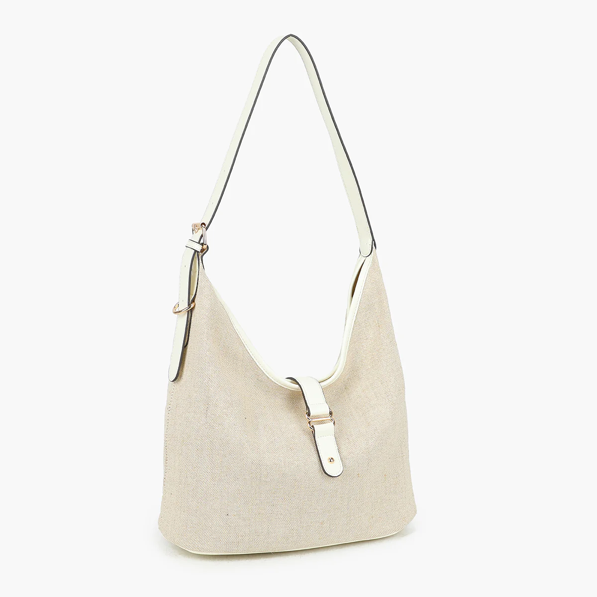 Sac hobo en textile écru - Image 2