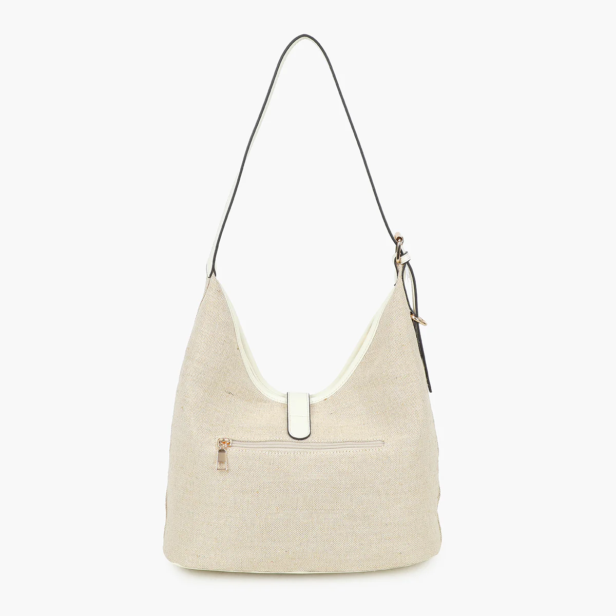 Sac hobo en textile écru - Image 3