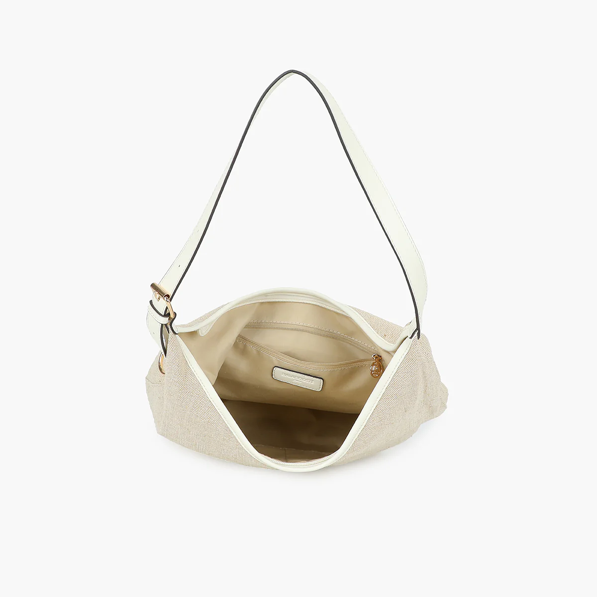 Sac hobo en textile écru - Image 4