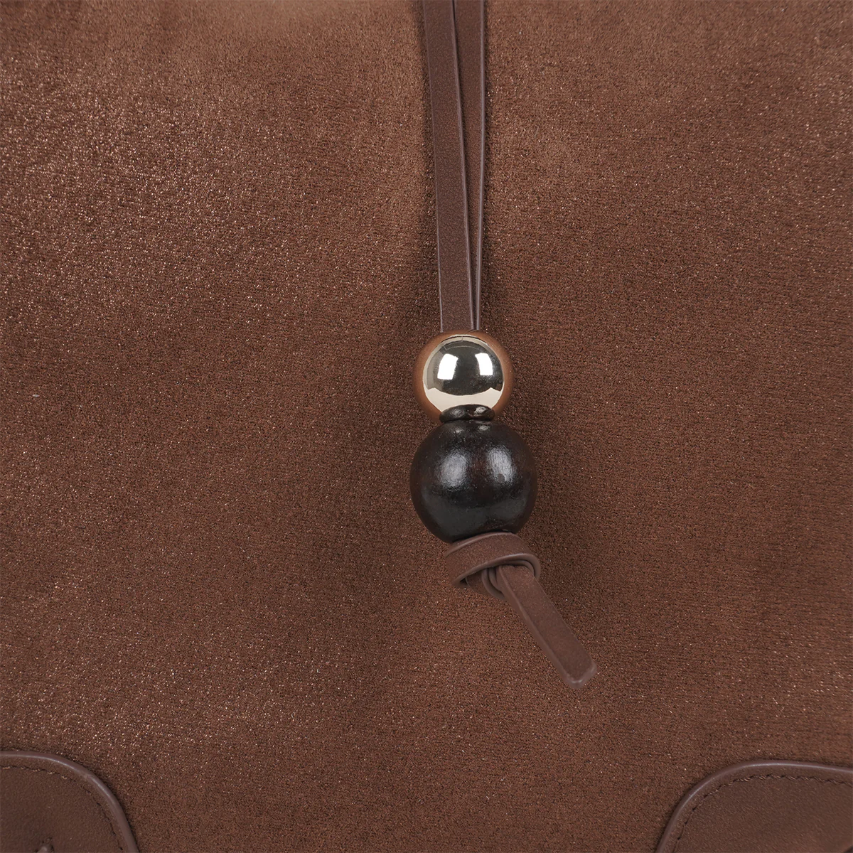 Sac marron effet suédé - Image 5