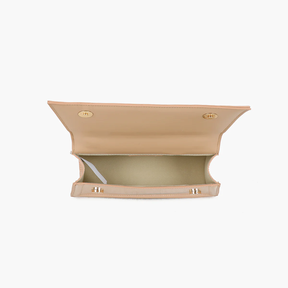 Sac porté main beige vernis - Image 5