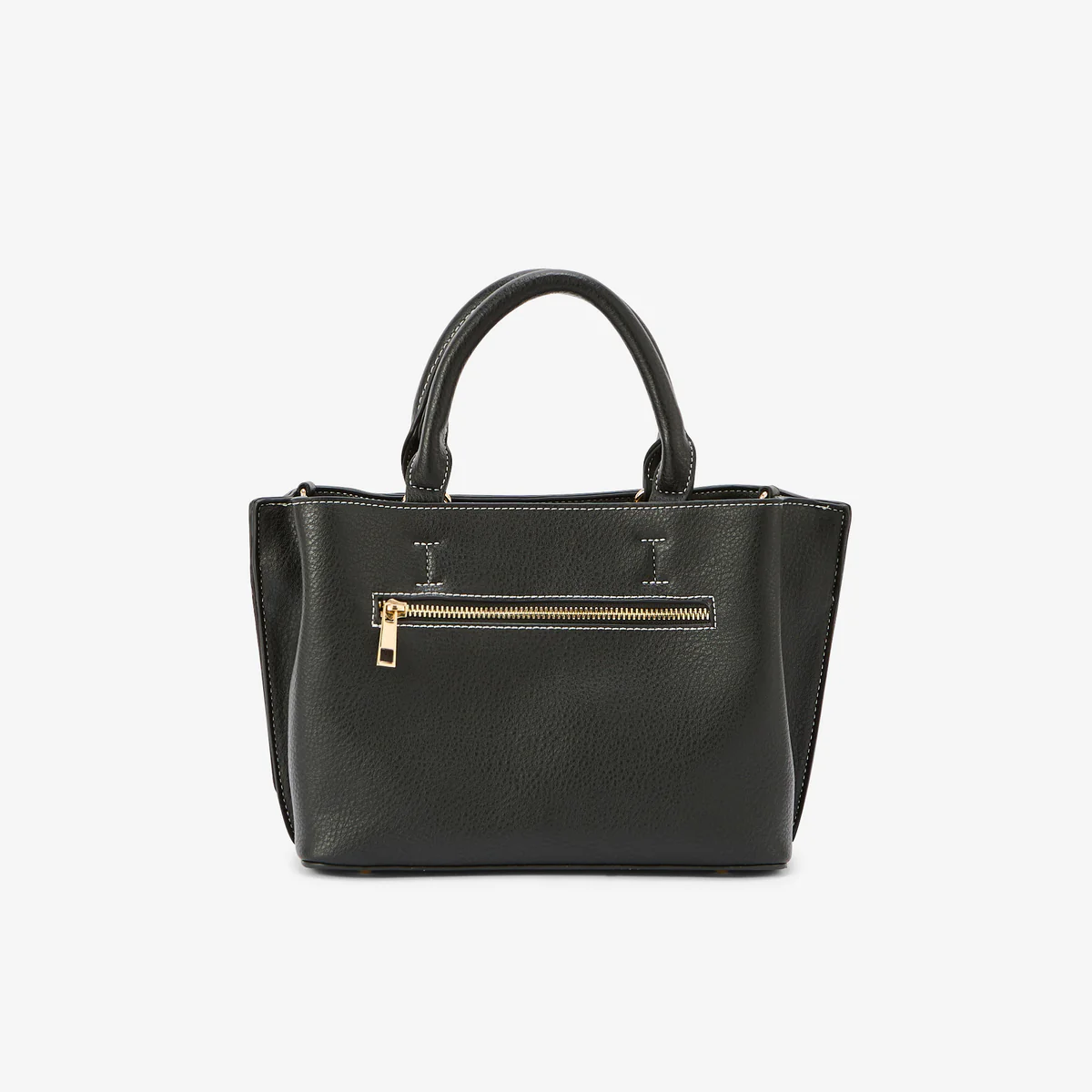 Sac porté main effet grainé noir - Image 2