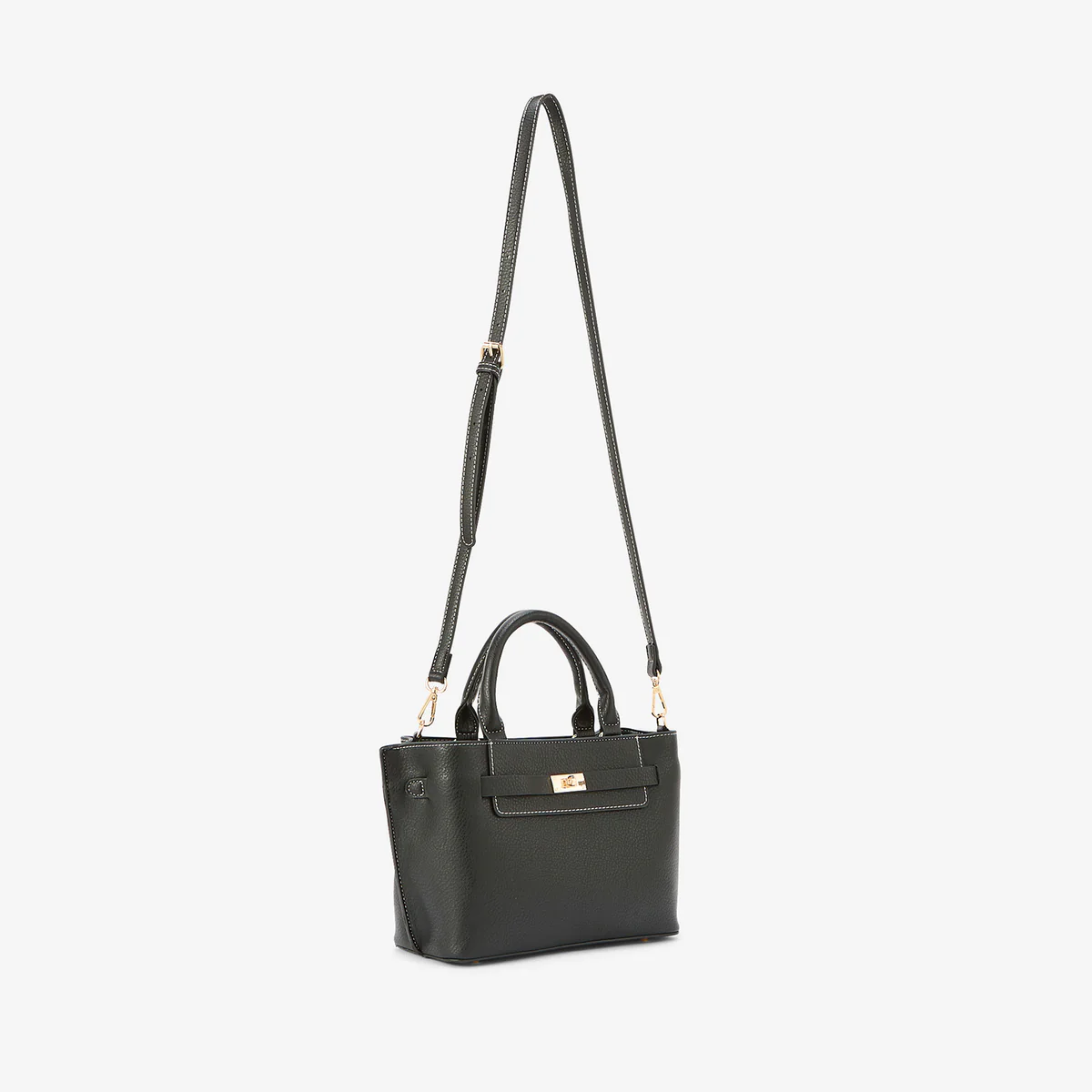 Sac porté main effet grainé noir - Image 3