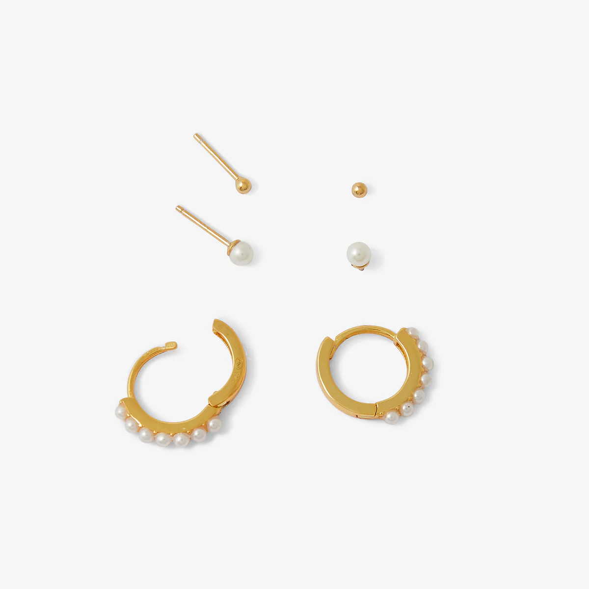 Set 3 paires de boucles d'oreilles - argent garanti 925 doré - Image 2