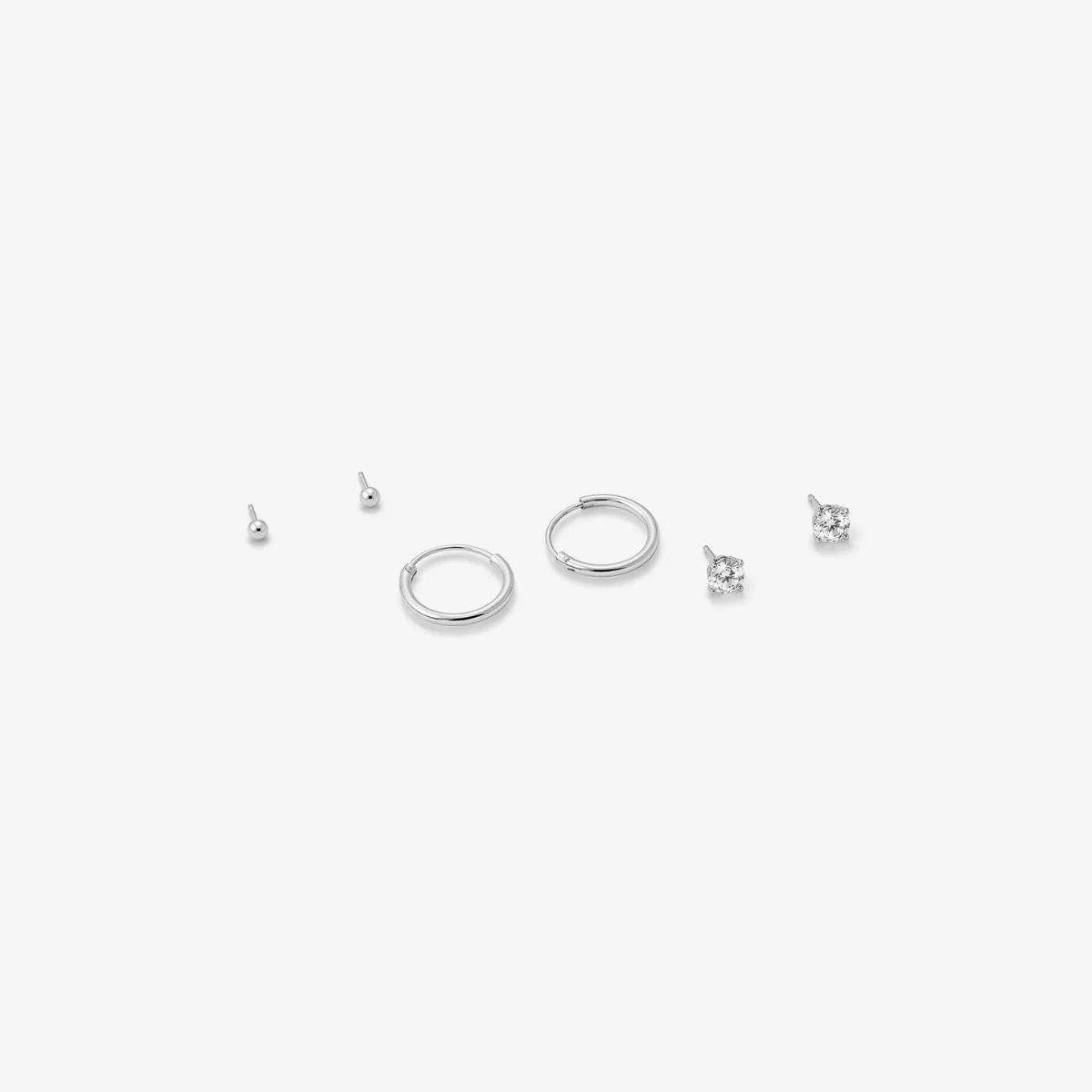 Set 3 paires de petites boucles d'oreilles Argent Garanti 925 - Image 2