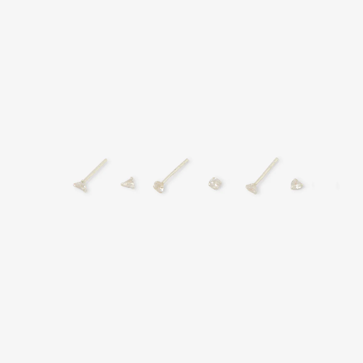Set 3 paires de puces d'oreilles zircon - argent 925 - Image 2