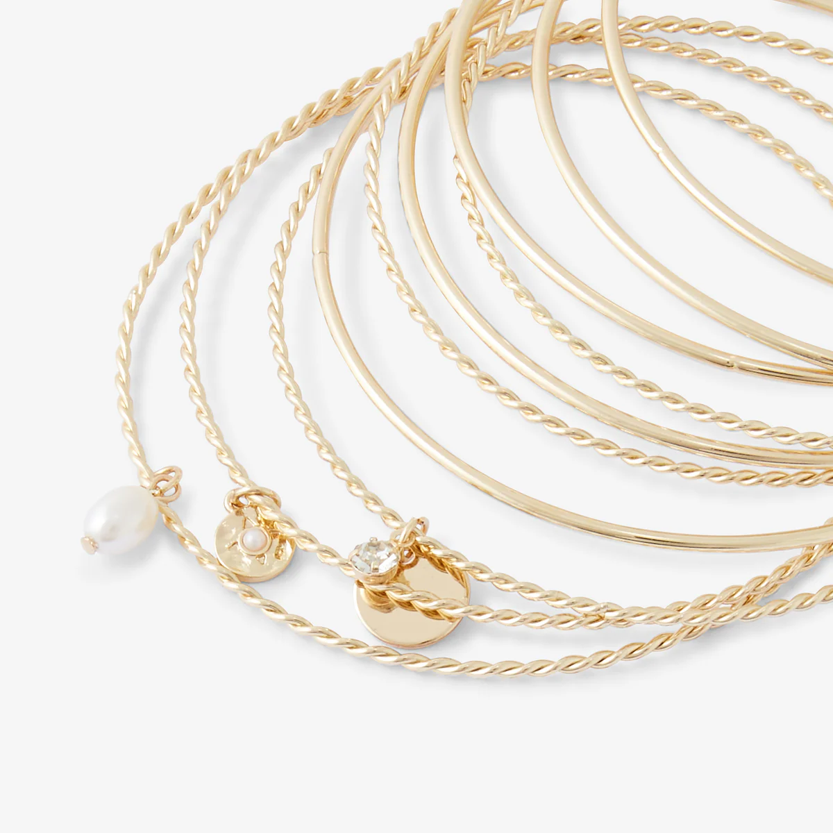 Set de 10 bracelets fins dorés avec charms - Image 3