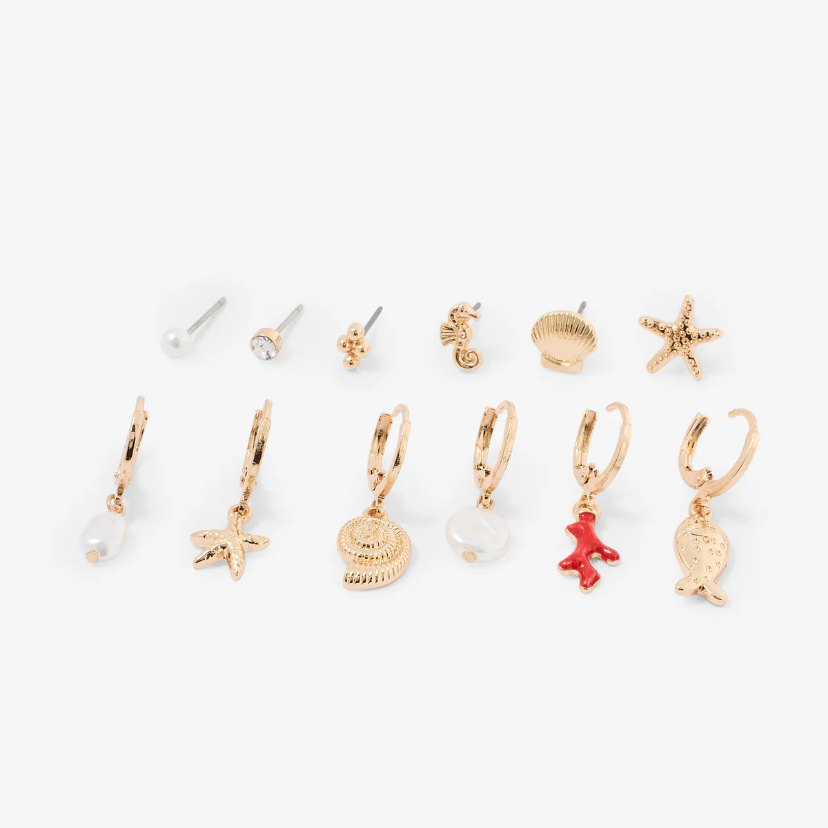 Set de 12 boucles d’oreilles dépareillées mer - Image 2