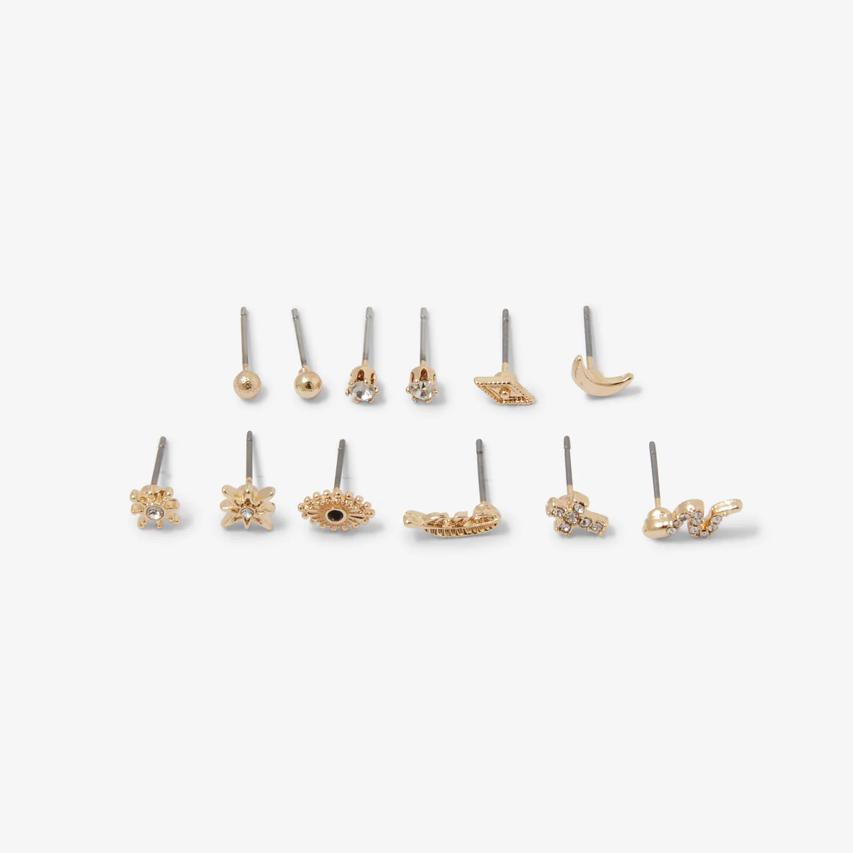 Set de 12 puces d'oreilles dépareillées serpent et œil - Image 3