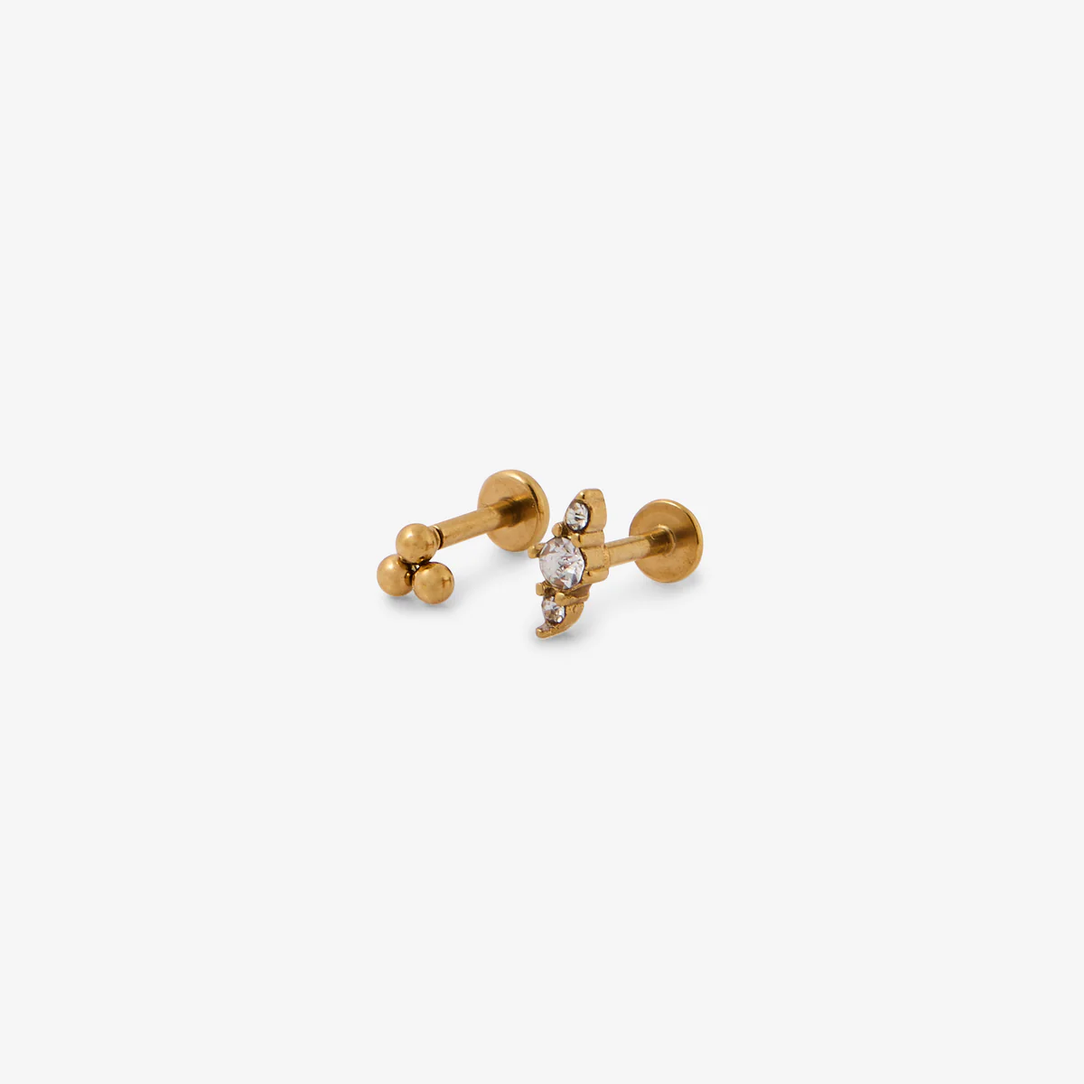 Set de 2 piercings hélix/tragus strass de zircon - Image 2