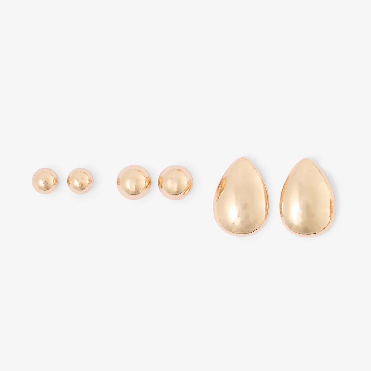 Set de 3 paires de boucles d'oreilles dorées