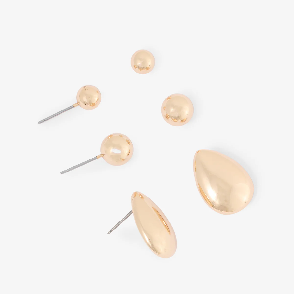 Set de 3 paires de boucles d'oreilles dorées - Image 2