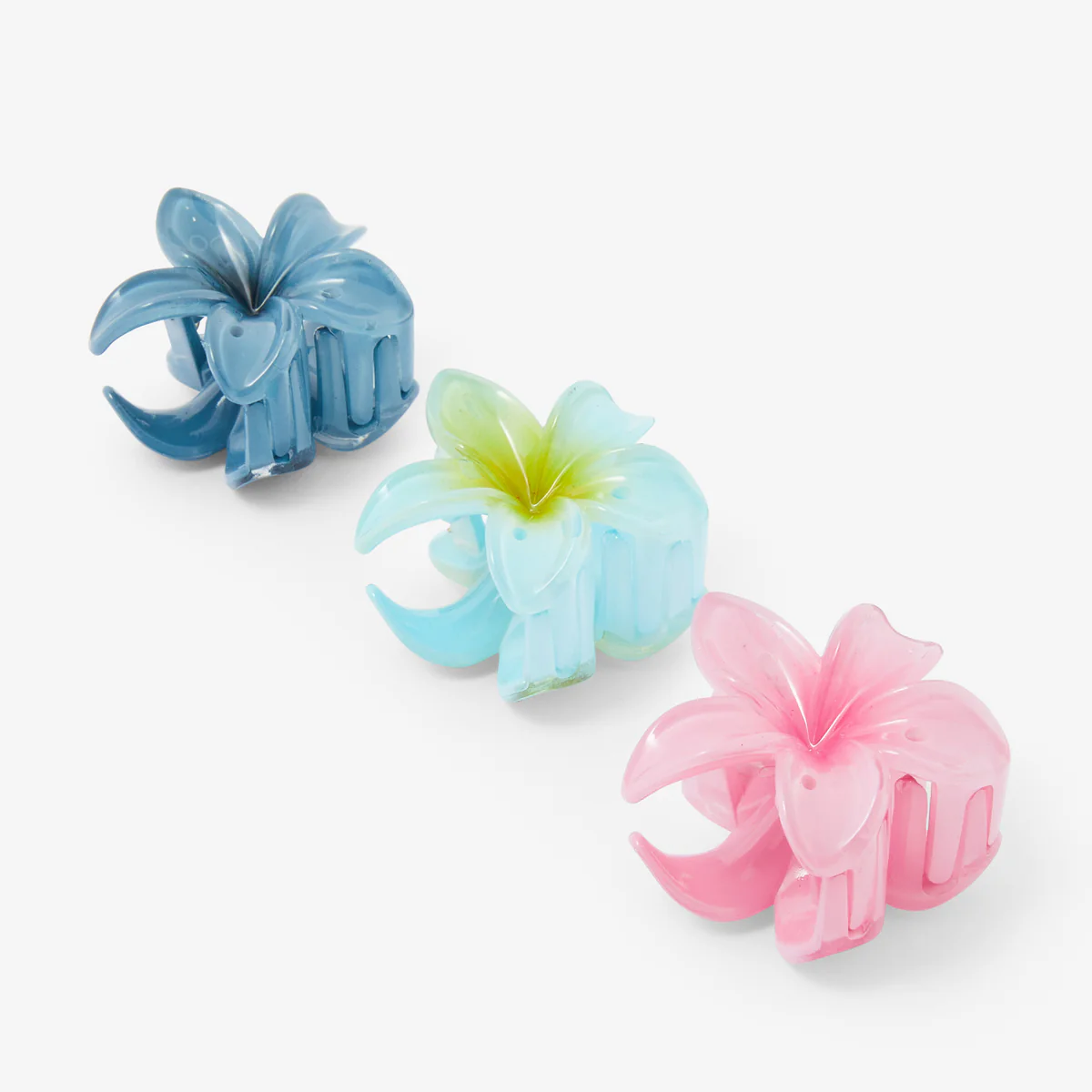 Set de 3 pinces fleurs tropicales multicolores - Image 2