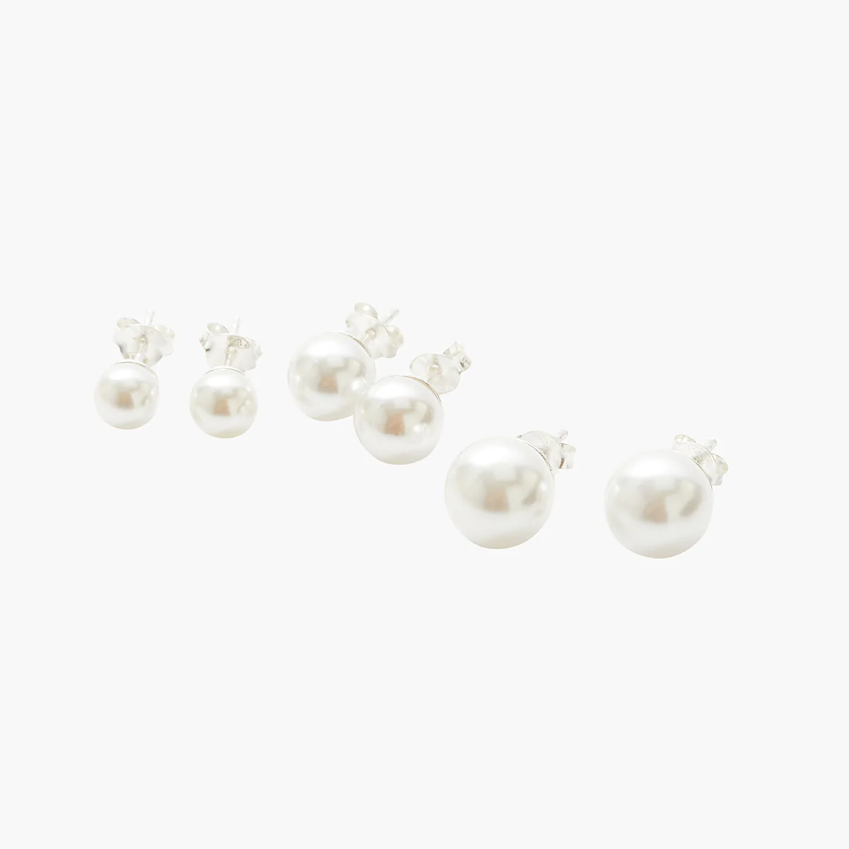 Set de 3 puces d'oreilles perles - argent 925 - Image 2