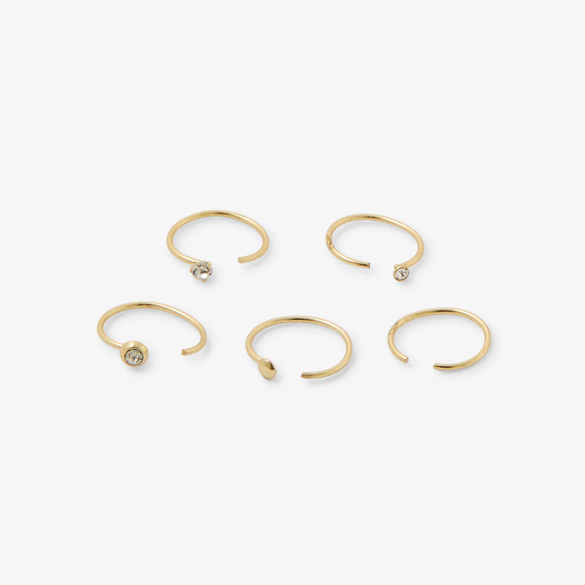 Set de 5 piercings nez anneaux dorés en argent garanti 925 - Image 2