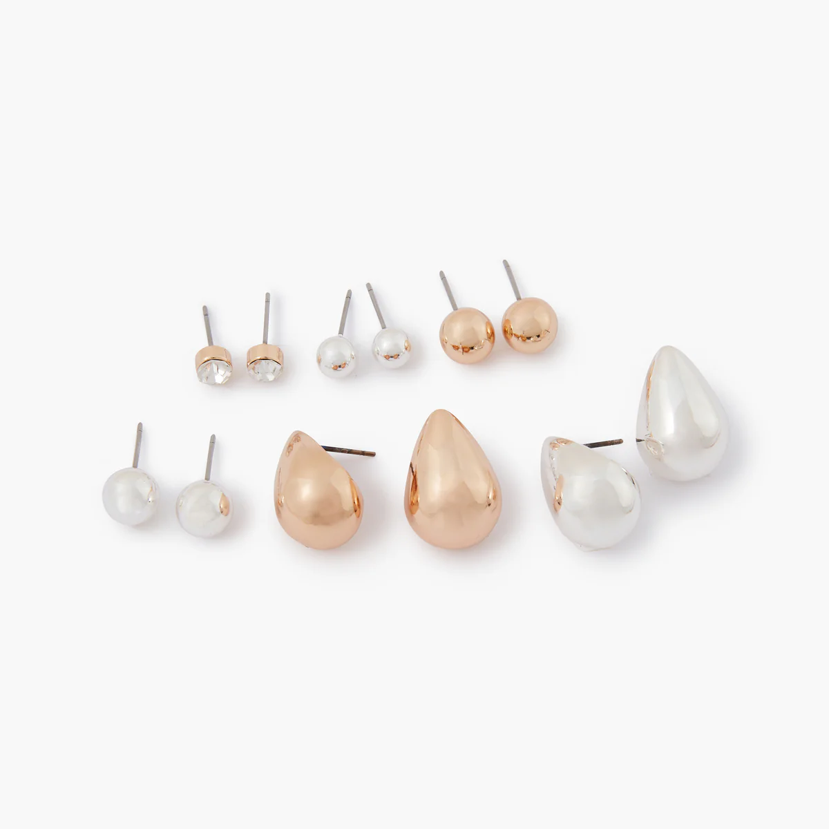 Set de 6 boucles d'oreilles gouttes et boules - Image 3