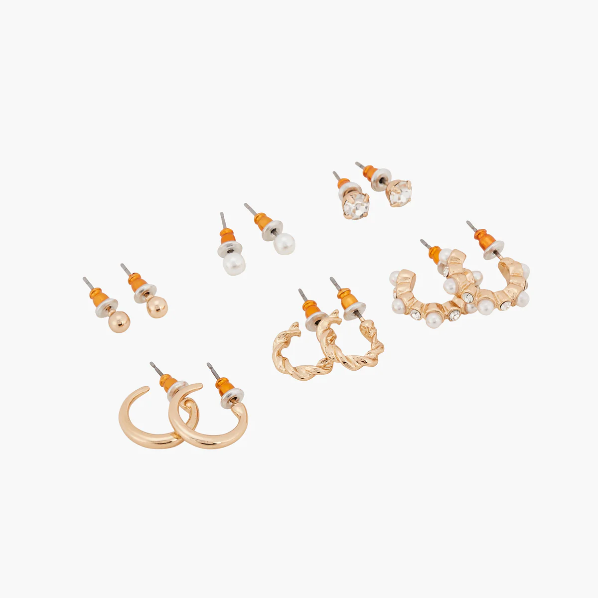 Set de 6 paires de boucles d'oreilles puces et créoles - Image 4