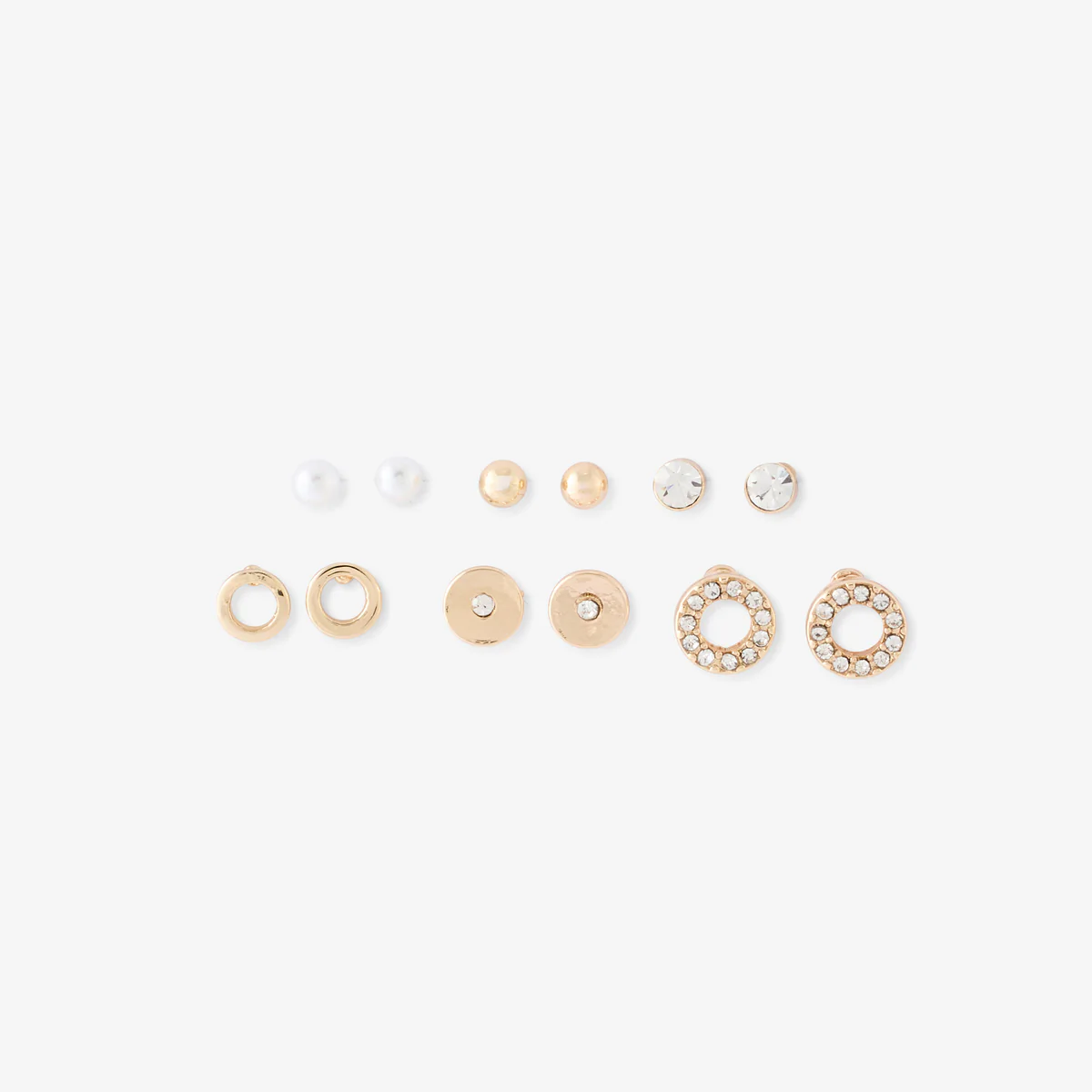 Set de 6 paires de puces d'oreilles perles