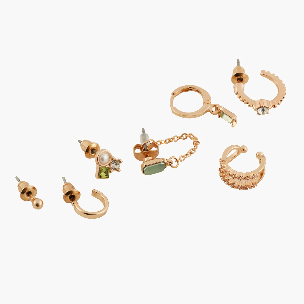 Set de 7 petites boucles et bijou d'oreille - Image 2