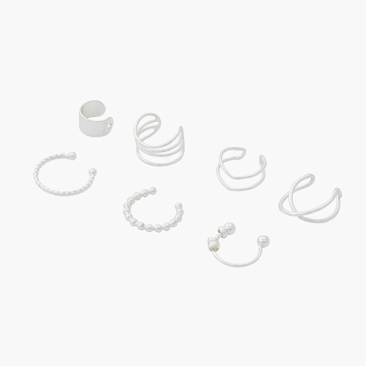 Set de bijoux d'oreilles argenté - Image 2