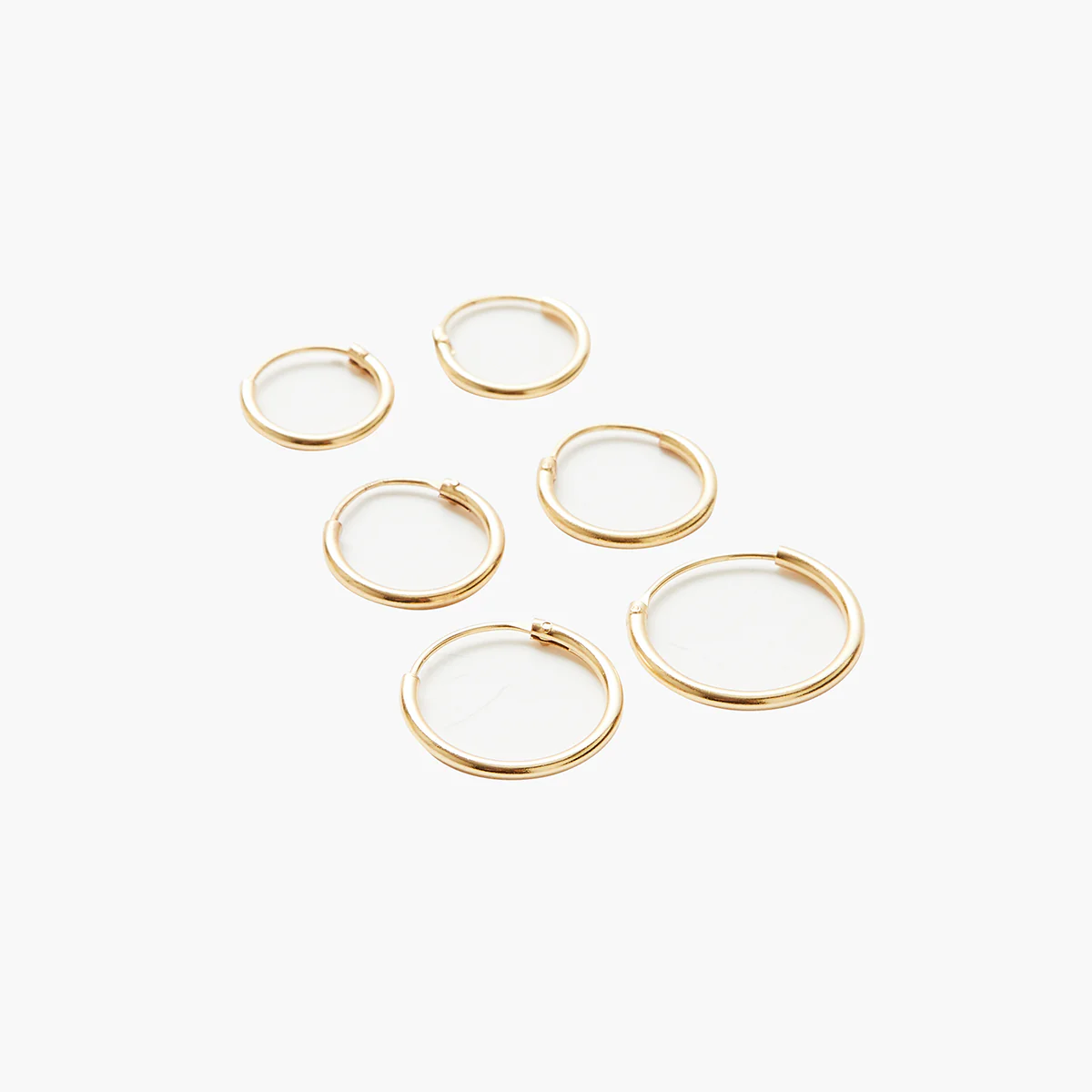 Set x3 créoles fines dorées - argent garanti 925