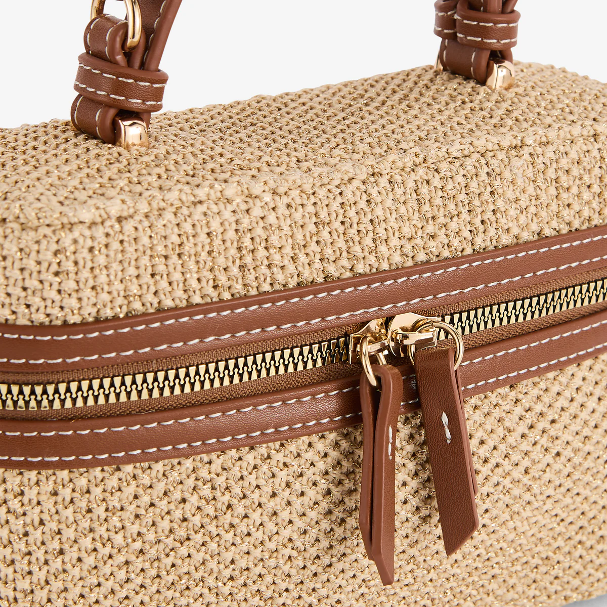 Vanity bi-matière beige et camel - Image 6